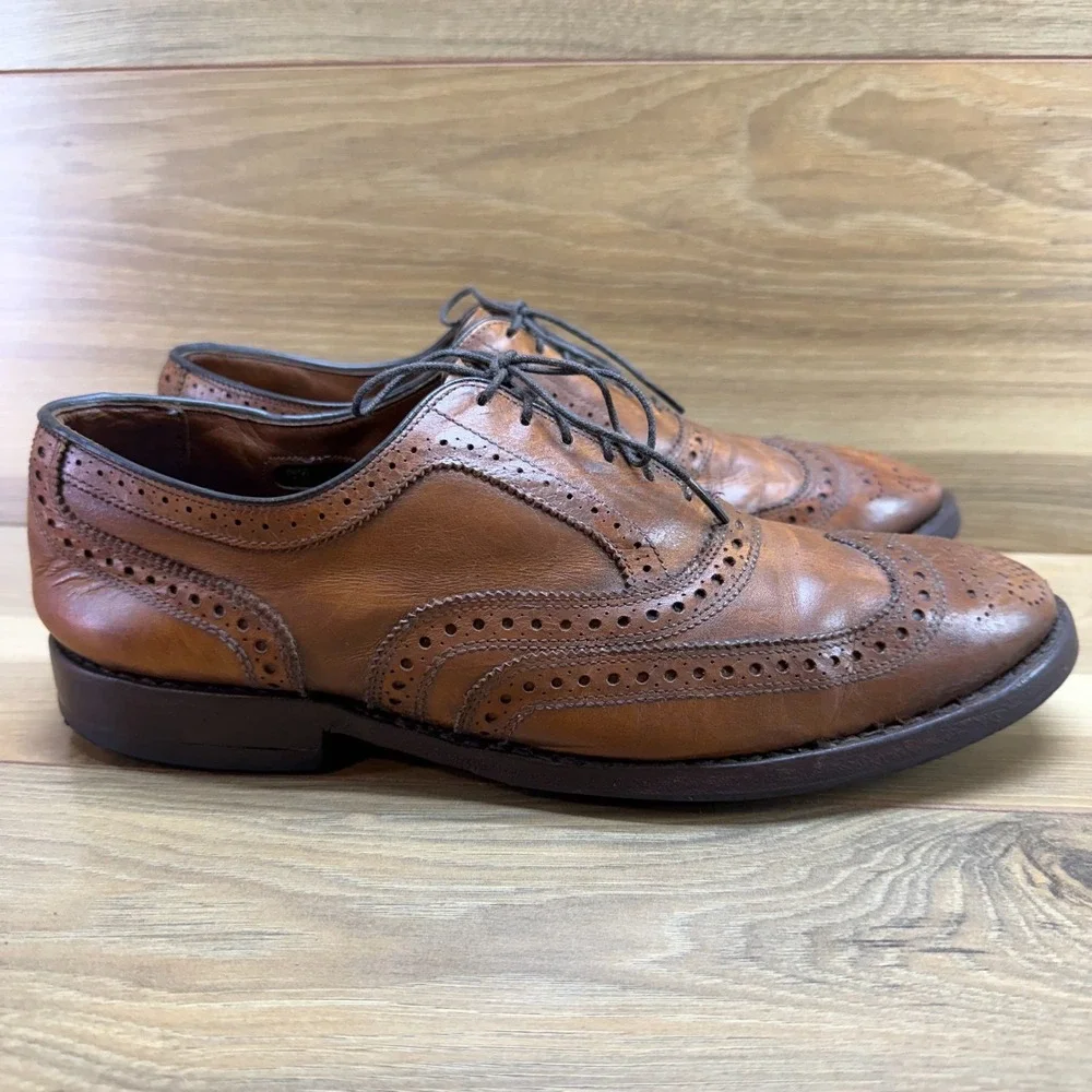 Allen Edmonds Mcallister Walnut Oxfords Mens 9 EEE Walnut Wingtip Brogue Formal